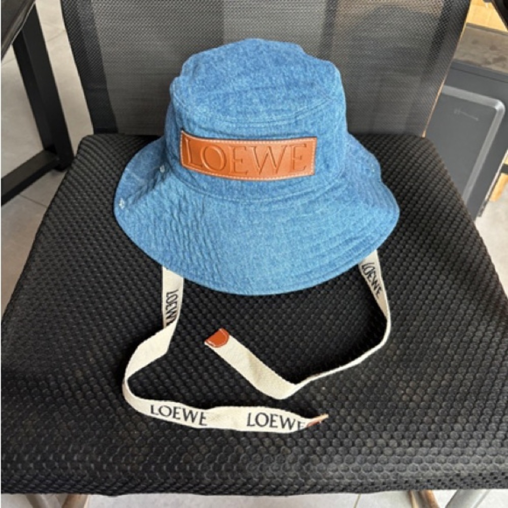 LOEWE blue canvas sun hat